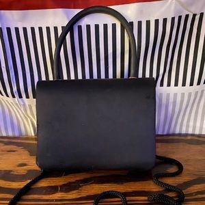 Small black La Regale satin purse